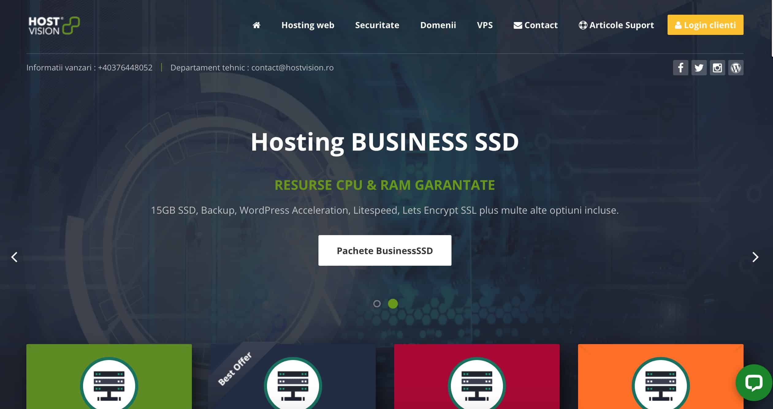 gazduire business hostvision